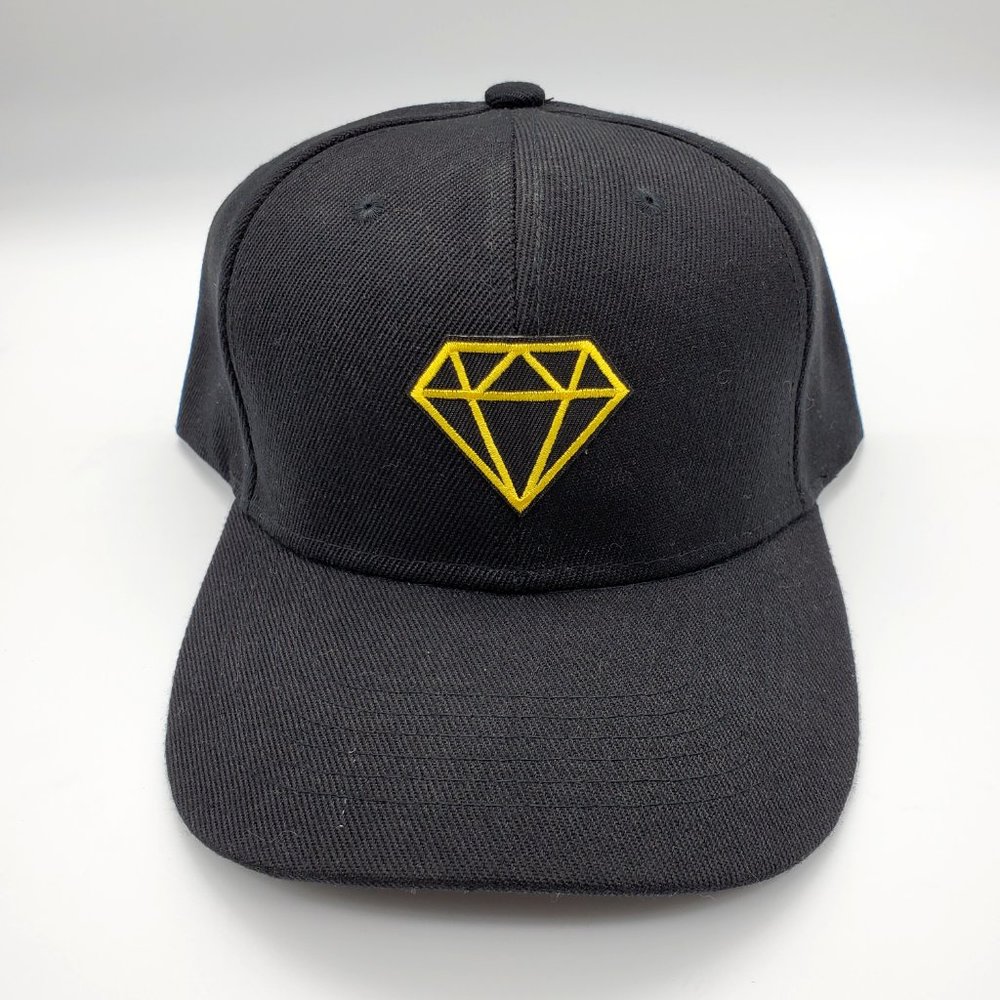 Novelty Hat New Handmade Black Iron On Patch Diamond
